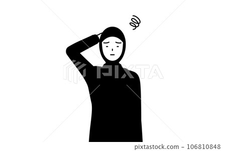 陷入困境的穆斯林婦女撓頭 106810848