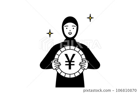 Image of foreign exchange gains and strong yen, Islamic women 106810870