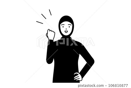伊斯蘭婦女做拳頭泵 伊斯蘭婦女做拳頭泵 106810877