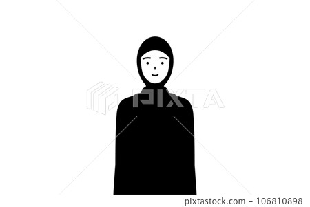 Smiling Islamic woman facing forward 106810898