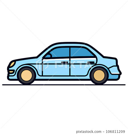 cartoon, isolated, art, drawing, line, illustration, graphic, icon, transport, vehicle, background, outline, automobile, sketch, car, design, auto, transportation, concept, automotive, motor, style, l 106811209