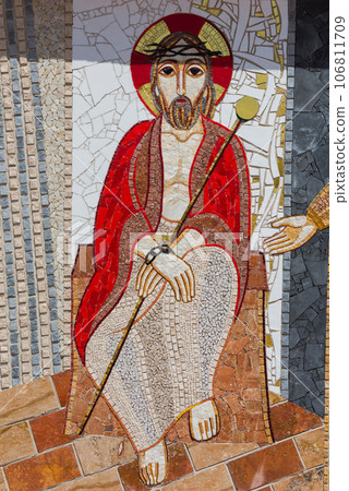 Religious christian mosaics in Ta Pinu, Malta Religious christian mosaics in Ta Pinu, Malta 106811709
