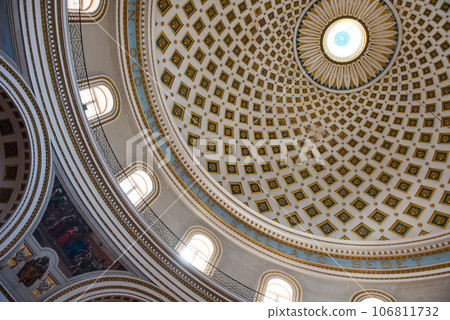 Interior of the dome of the Mosta rotunda. Malta 106811732