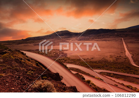 Piton de la Fournaise volcano, Reunion island, France 106812290