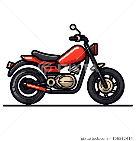 cartoon, illustration, motorcycle, bike, motor, motorbike, isolated, transportation, transport, design, sport, vehicle, character, ride, biker, speed, race, helmet, rider, drive, fast, scooter, man 106812414