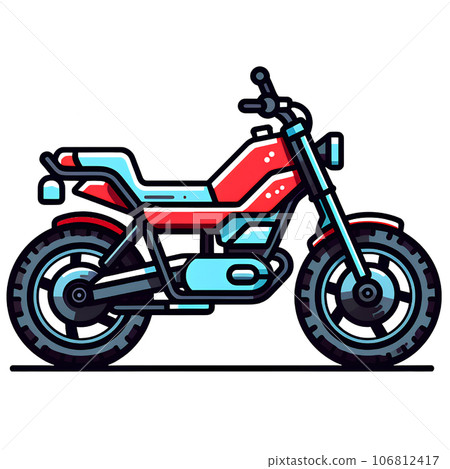 cartoon, illustration, motorcycle, bike, motor, motorbike, isolated, transportation, transport, design, sport, vehicle, character, ride, biker, speed, race, helmet, rider, drive, fast, scooter, man 106812417