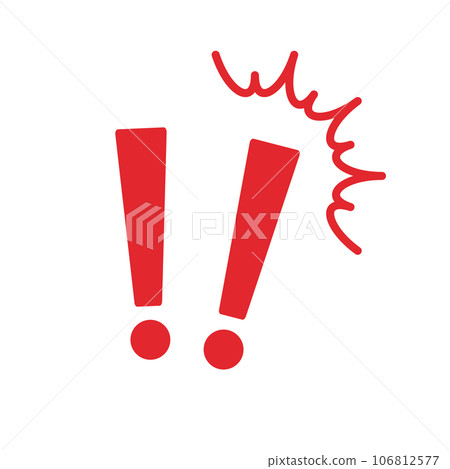 Emphasized exclamation mark. surprise. vector. Emphasized exclamation mark. surprise. vector. 106812577