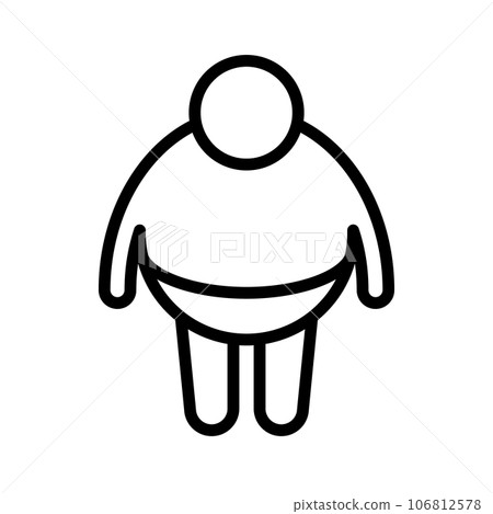一個穿著肥褲子的男人。肥胖。向量。 一個穿著肥褲子的男人。肥胖。向量。 106812578