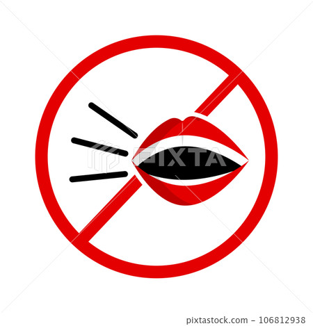 請不要大聲說話。滋擾。向量。 請不要大聲說話。滋擾。向量。 106812938