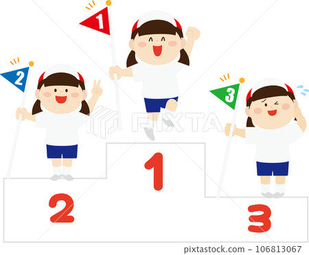 Illustration of girls on the podium 106813067