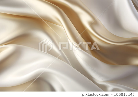 Simple Overlapping White and Gold Silk Background for Luxury Design 106813145