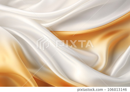 Simple Overlapping White and Gold Silk Background for Luxury Design 106813146