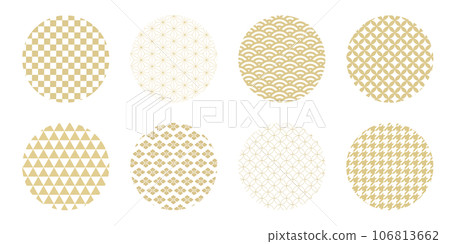 金色圓形日本圖案集 金色圓形日本圖案集 106813662
