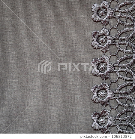 Gray lace on jersey 106813872