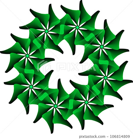Green stylized wreath 106814809