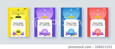 Poster frame with phone interface. Mega Sale tag. Special offer price sign. Advertising Discounts symbol. Cellphone offer with quote bubble. Mega sale message. Vector Poster frame with phone interface. Mega Sale tag. Special offer price sign. Advertising Discounts symbol. Cellphone offer with quote bubble. Mega sale message. Vector 106815201