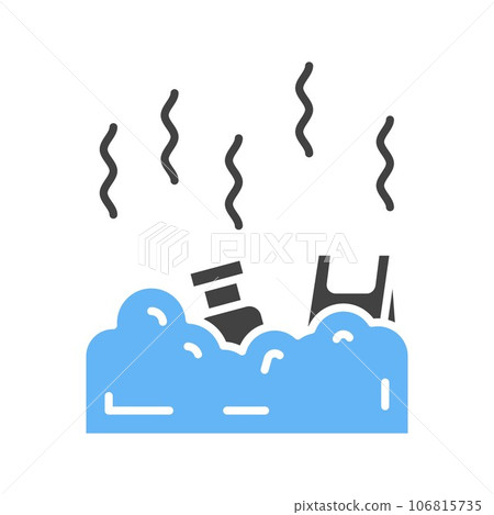 Plastic Pollution Icon Image. 106815735