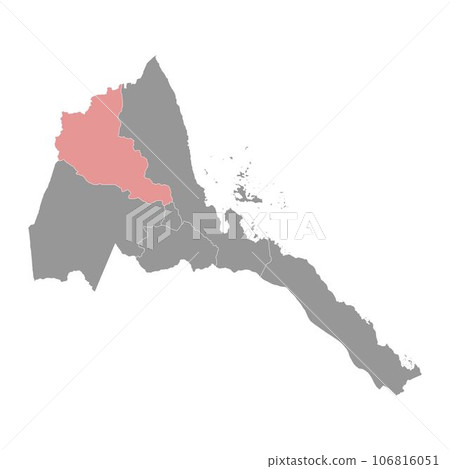 Anseba region map, administrative division of Eritrea. Vector illustration. Anseba region map, administrative division of Eritrea. Vector illustration. 106816051