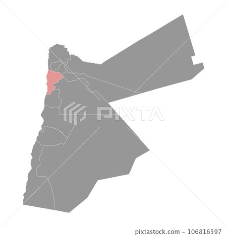 Balqa governorate map, administrative division of Jordan. 106816597