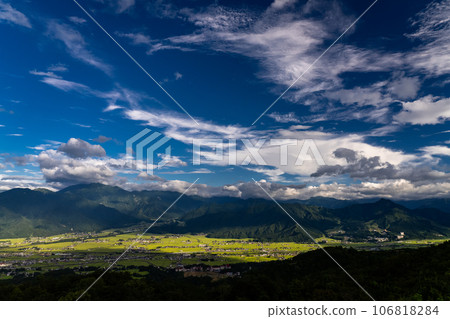 [Niigata Prefecture] Summer rural landscape of Minami Uonuma and view of the Uonuma skyline 106818284