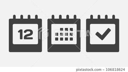 Vector icon page calendar - 12 day, agenda, done Vector icon page calendar - 12 day, agenda, done 106818624