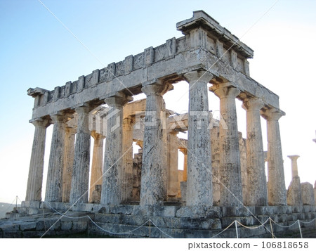 The Temple of Aphaia, which remains on the island of Aegina in the Aegean Sea, Greece The Temple of Aphaia, which remains on the island of Aegina in the Aegean Sea, Greece 106818658