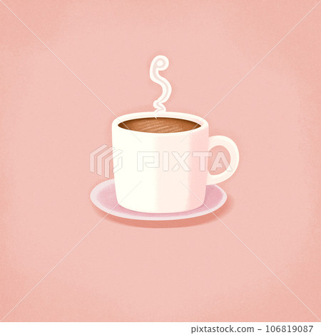 Coffee in a cup on a pink background Coffee in a cup on a pink background 106819087