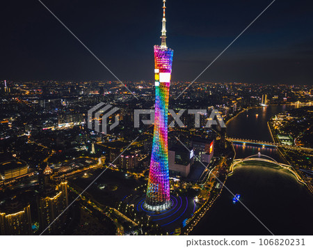 Aerial view of landscape in Guangzhou city, China 106820231