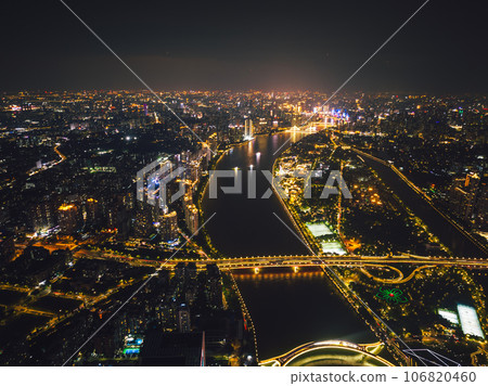 Aerial view of landscape in Guangzhou city, China Aerial view of landscape in Guangzhou city, China 106820460