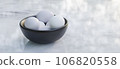 Fresh white eggs in brown bowl. 3d Illustration. 106820558