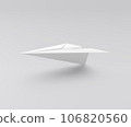 3d Paper plane isolated on grey background 3d illustration. 106820560
