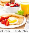 healthy breakfast with eggs and berries 106820947