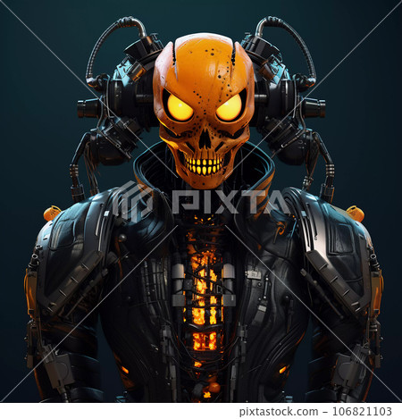 Scary Cyberpunk Horror Halloween Monster Scary Cyberpunk Horror Halloween Monster 106821103