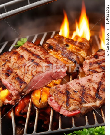 Grilled piece of meat  106821523