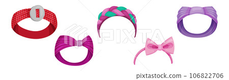 Female Headband as Hair or Head Accessory Vector Set 106822706