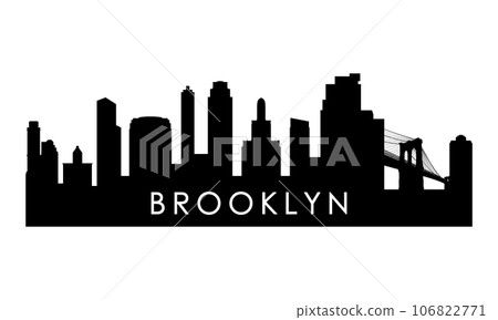 Brooklyn skyline silhouette. Brooklyn skyline silhouette. 106822771