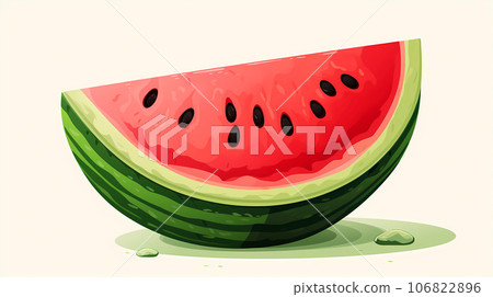 手绘卡通水果西瓜插画 106822896