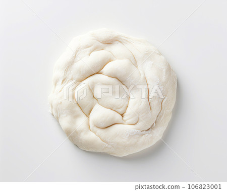Fresh raw dough isolated on white background, top view 106823001
