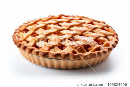 Delicious homemade apple pie isolated on white background. Delicious homemade apple pie isolated on white background. 106823006