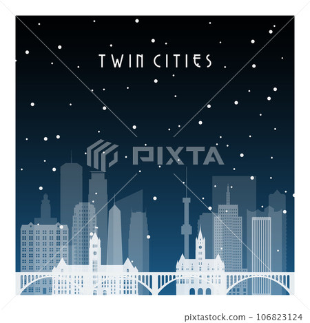 Winter night in Twin cities.  106823124