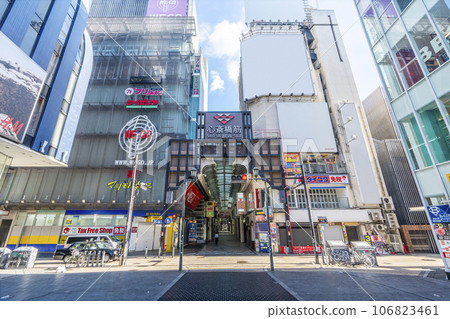 Osaka Minami, Shinsaibashi-suji shopping street, early morning, summer 106823461