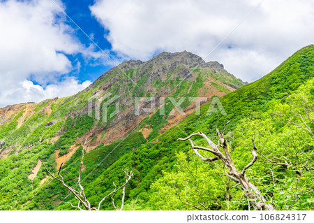 Yatsugatake mountain climbing in Nagano Prefecture in summer - summit of Mt. Akadake Yatsugatake mountain climbing in Nagano Prefecture in summer - summit of Mt. Akadake 106824317