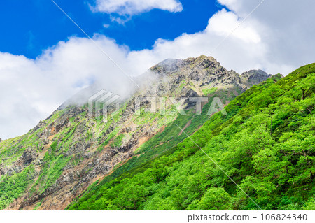 Yatsugatake mountain climbing in Nagano Prefecture in summer - summit of Mt. Akadake Yatsugatake mountain climbing in Nagano Prefecture in summer - summit of Mt. Akadake 106824340