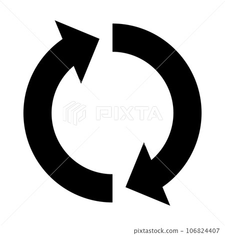 由兩個箭頭組成的循環圖圖標 由兩個箭頭組成的循環圖圖標 106824407