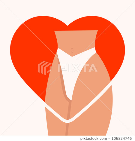 Female intimate depilation and hygiene illustration. 106824746