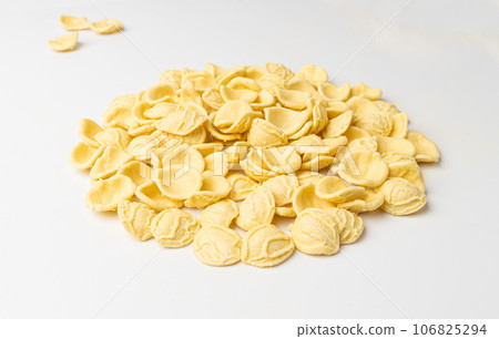 Raw Orecchiette Pasta, Homemade Dry Macaroni, Italian Recchietedde 106825294