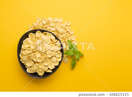 Raw Orecchiette Pasta, Homemade Dry Macaroni, Italian Recchietedde 106825315