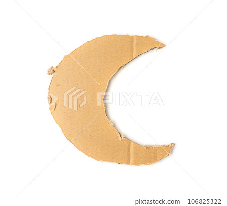 Cardboard Moon, Crescent Moon Made of Carton Piece 106825322