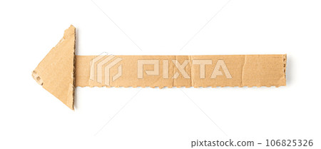 Cardboard Arrow, Arrows Made of Carton Piece, Ripped Kraft Paper, Brown Wrapping Vintage Paper Arrow Cardboard Arrow, Arrows Made of Carton Piece, Ripped Kraft Paper, Brown Wrapping Vintage Paper Arrow 106825326