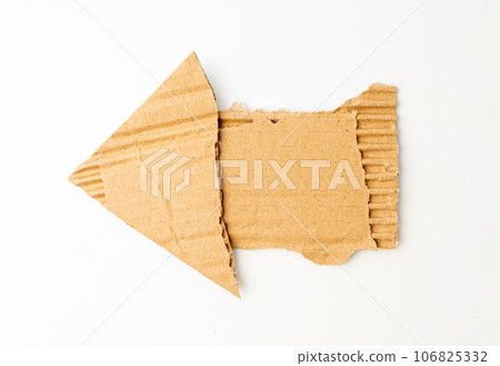 Cardboard Arrow, Arrows Made of Carton Piece, Ripped Kraft Paper, Brown Wrapping Vintage Paper Arrow Cardboard Arrow, Arrows Made of Carton Piece, Ripped Kraft Paper, Brown Wrapping Vintage Paper Arrow 106825332
